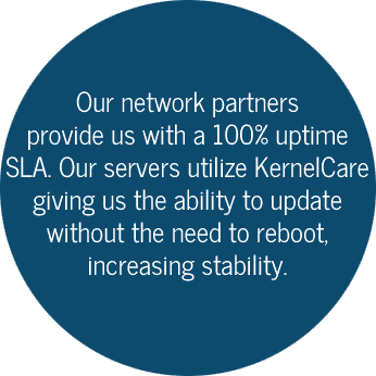 Network partners provide us with an 100% uptime guarantee 